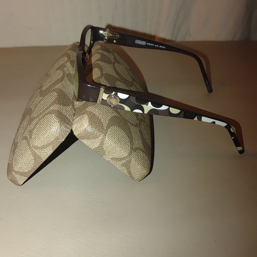 Coach Womens Designer Eyeglasses Roberta 643 Brown with Case Fashion Frames - Picture 4 of 10